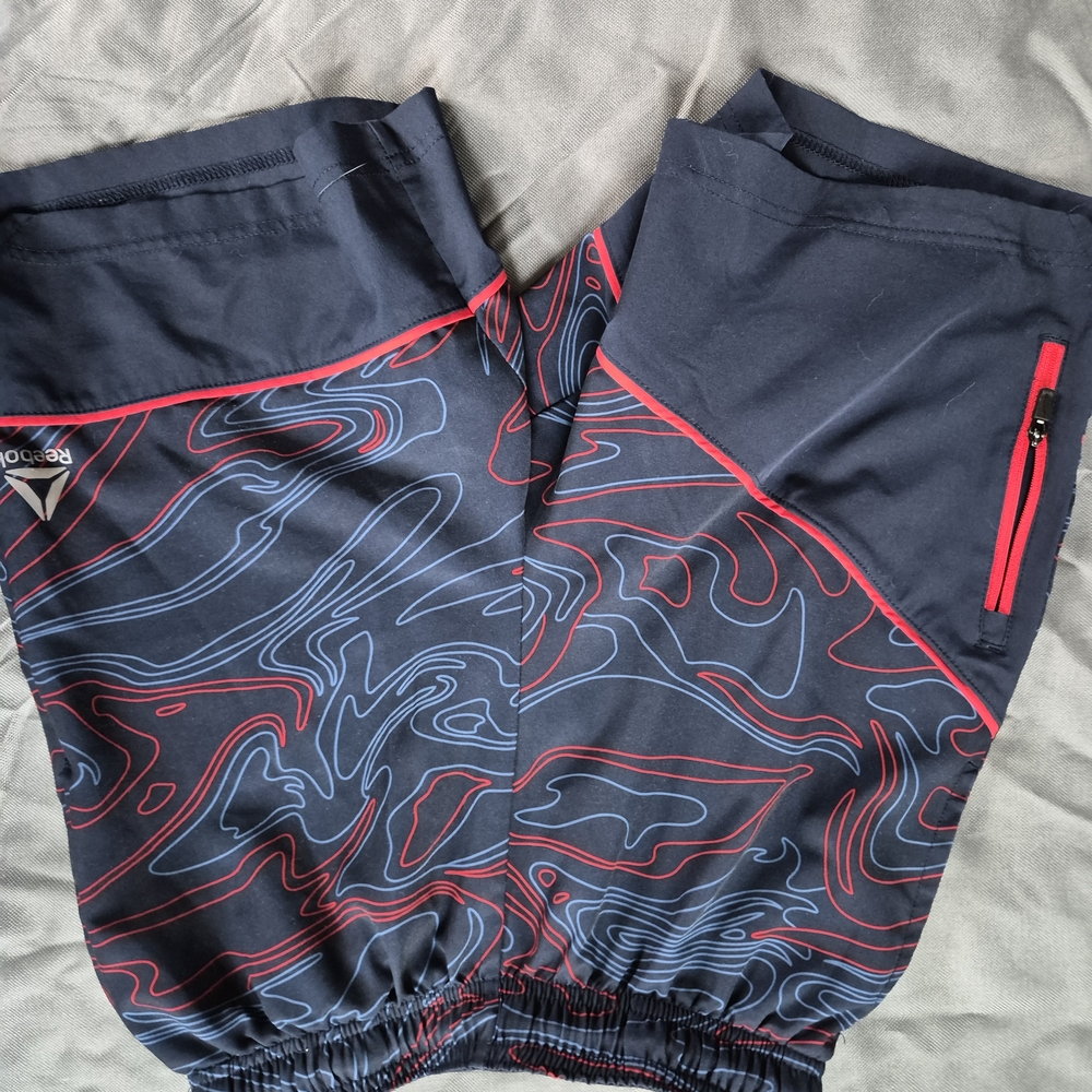 Reebok Navy and Red Swirl Shorts